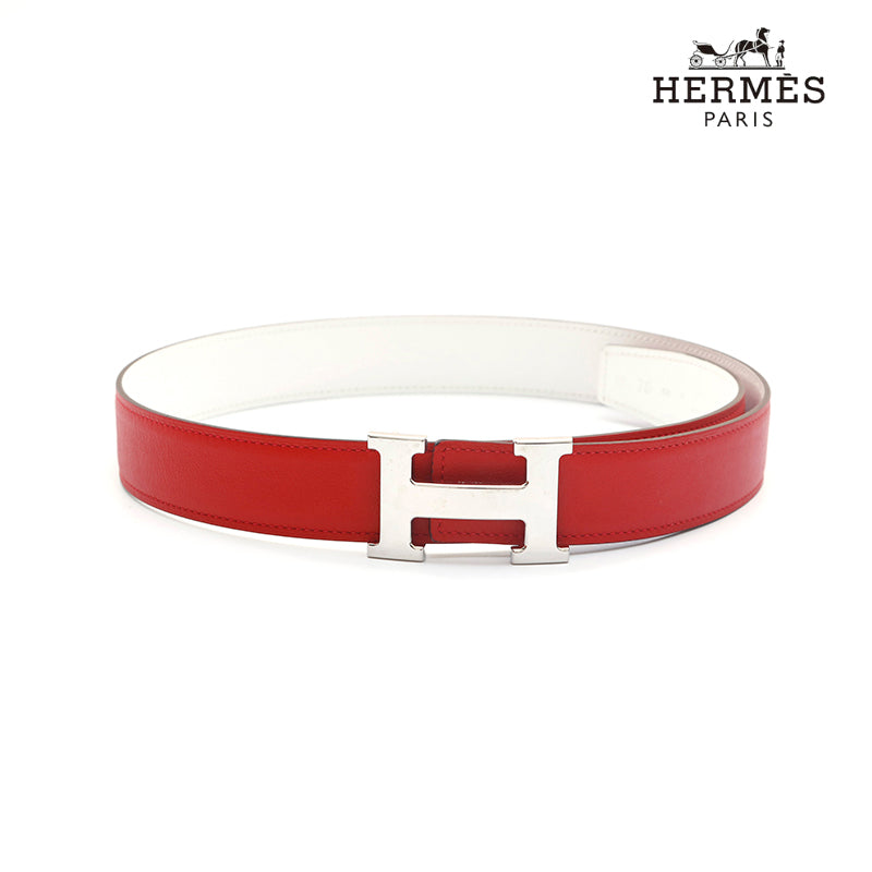 Hermes HERMES Belt Swift Red x White P16240 – NUIR VINTAGE