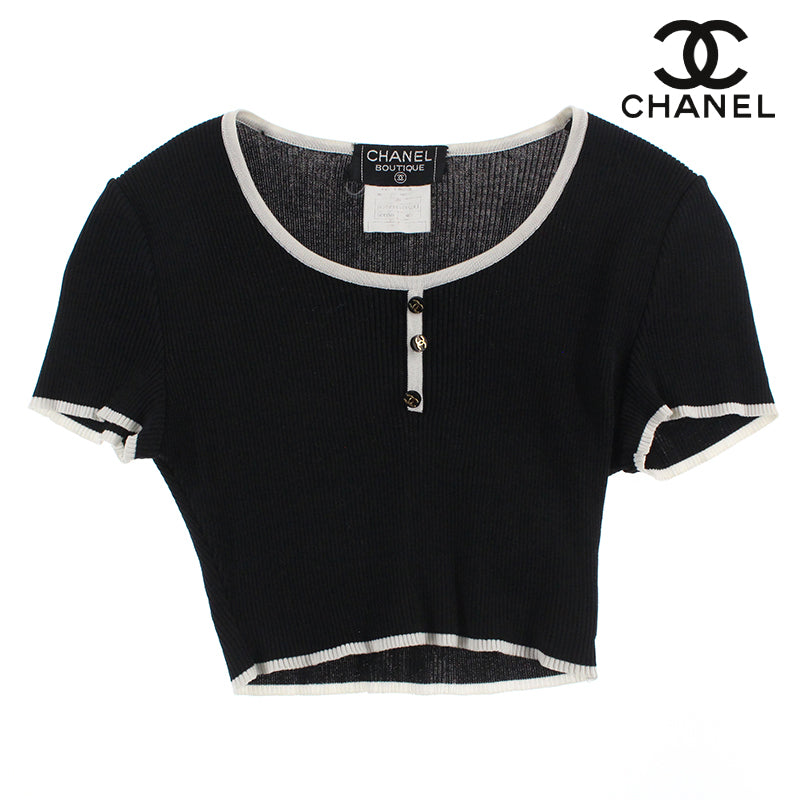 CHANEL シャネル エンブロイダリー ニット / COCOボタン CHANEL シャネル エンブロイダリー ニット / COCOボタン