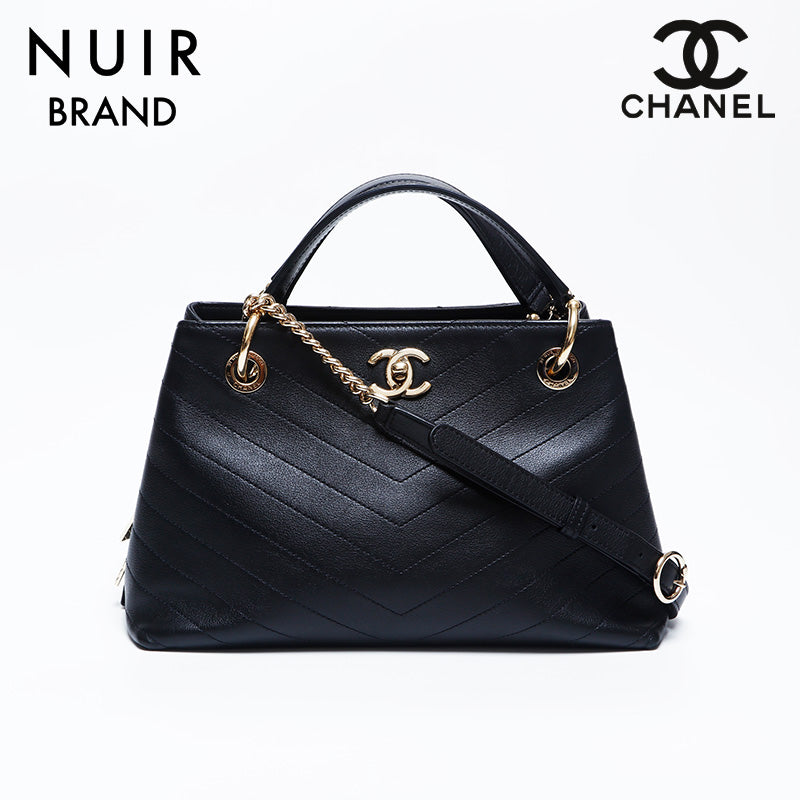 シャネル CHANEL 27番台 レザー シェブロン 2way ハンドバッグ