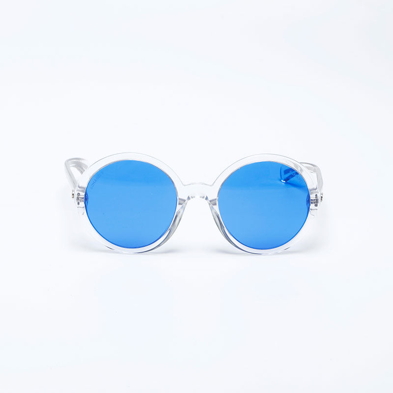 小物 CHANEL Clear Temple Coco Mark Sunglasses Chanel Clear Oval Frame Coco Mark Sunglasses Blue WS10062 – NUIR