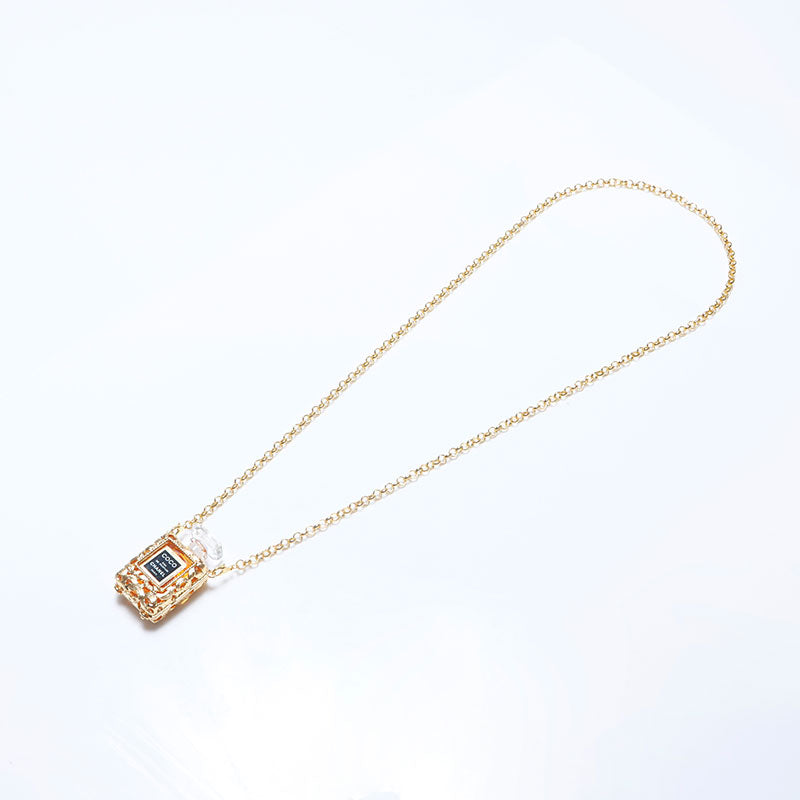 CHANEL Perfume Bottle COCO Perfume Case Necklace gold