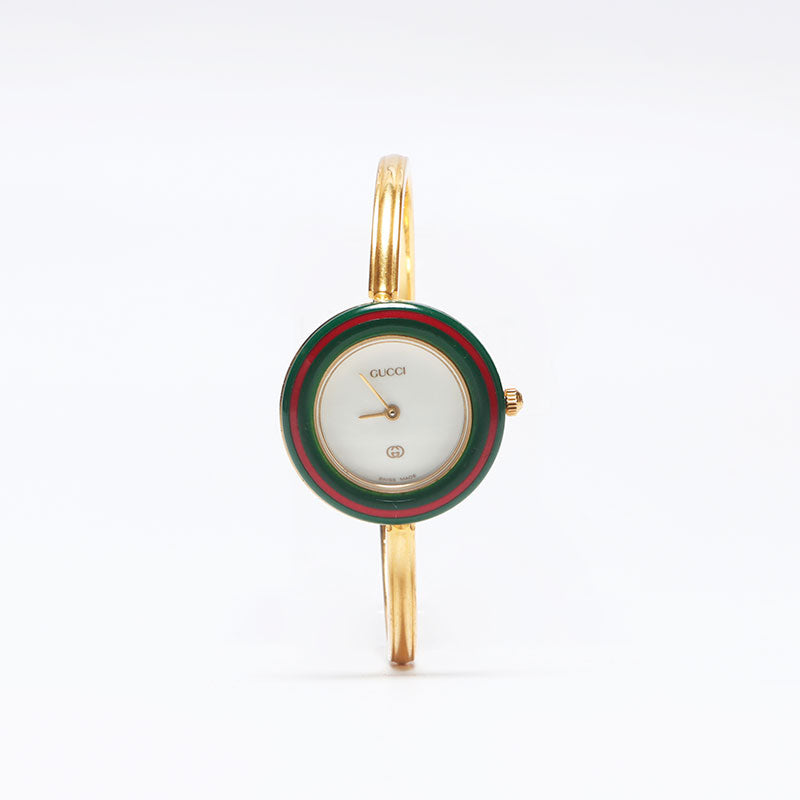 GUCCI グッチ 時計 Gウォッチ レディース ゴールド 黒文字盤