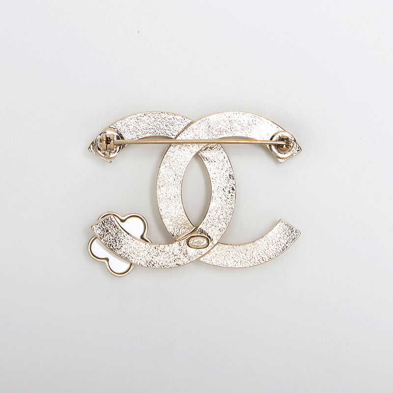 シャネル CHANEL A18P ココマーク カメリア ブローチ ゴールド
