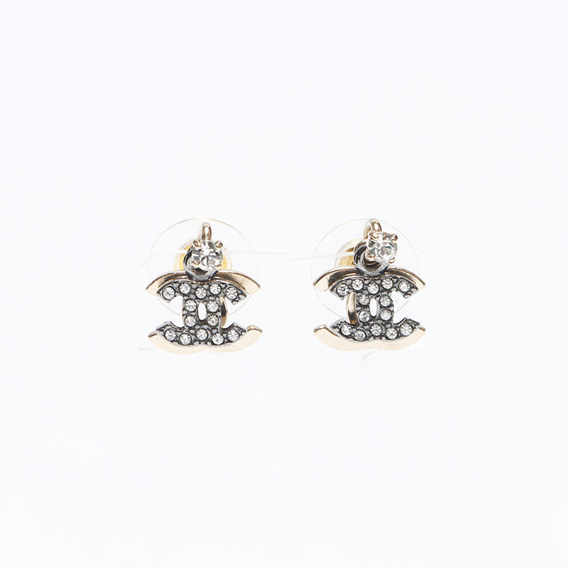 シャネル CHANEL ココマーク ラインストーン 08P ピアス ゴールド