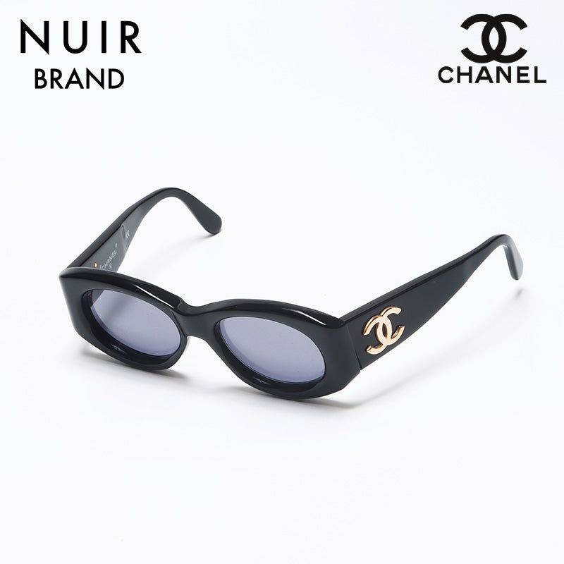 【美品】CHANEL sunglasses coco BLACK unisex CHANEL Sunglasses Black Plastic Coco Mark Lens 6 x 5.1 cm w