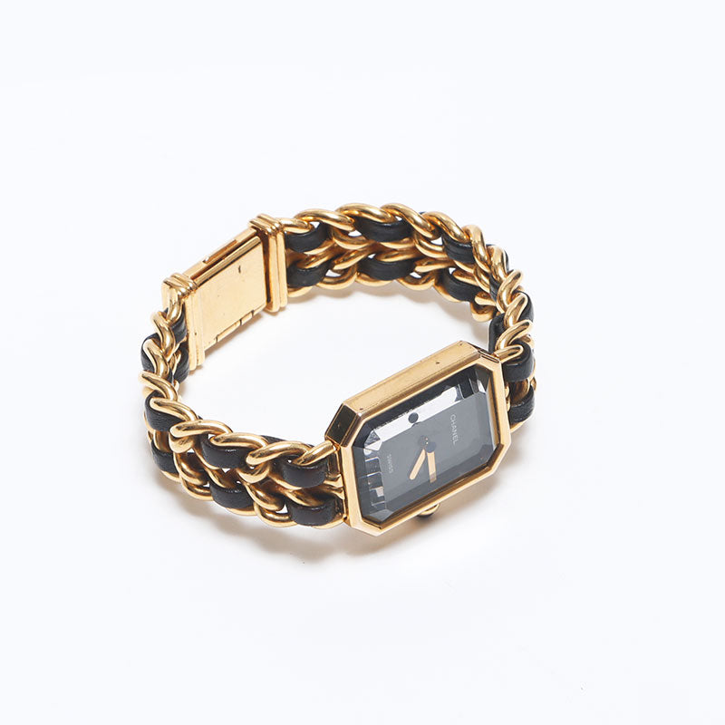 シャネル CHANEL プリミエール 黒文字盤 20mm 腕時計 ゴールド
