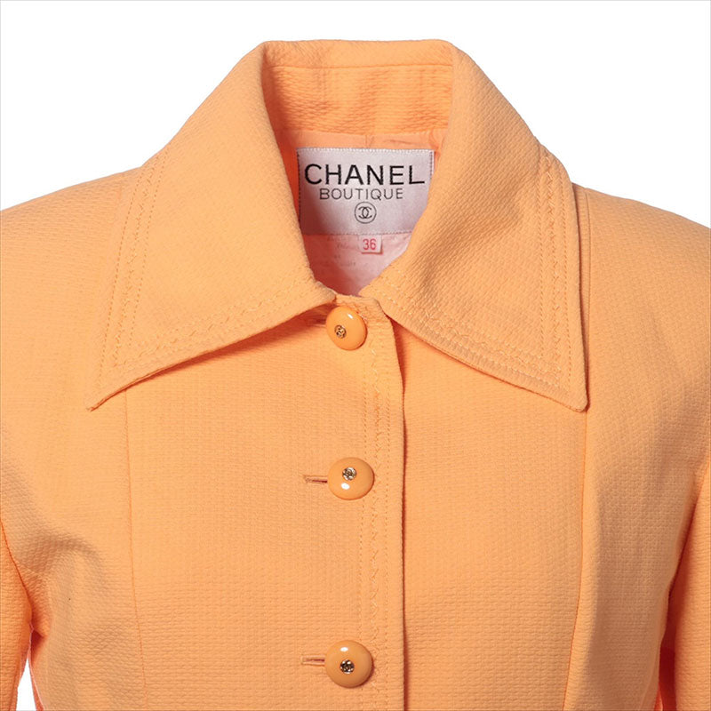 CHANEL COCO Button Jacket Size:36 Jacket Orange WS10392 – NUIR VINTAGE