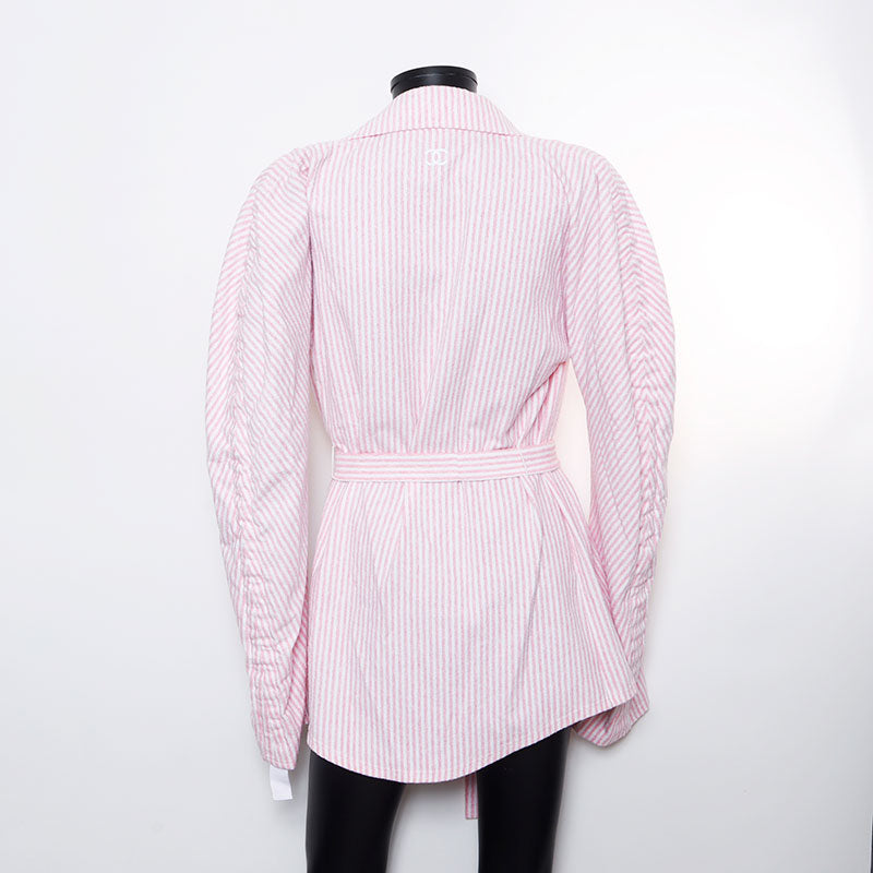 p59 CHANEL ストライプ柄 テーラードジャケット 34 売り切り価格 p59 CHANEL ストライプ柄 テーラードジャケット 34