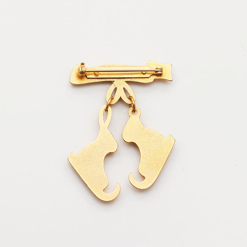 HERMES Skates Brooch gold WS10477 – NUIR VINTAGE