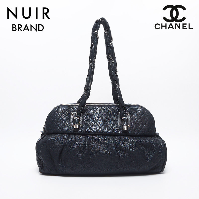 Chanel CHANEL No. 11 Silver Metal Lady Blade Shoulder Bag Black