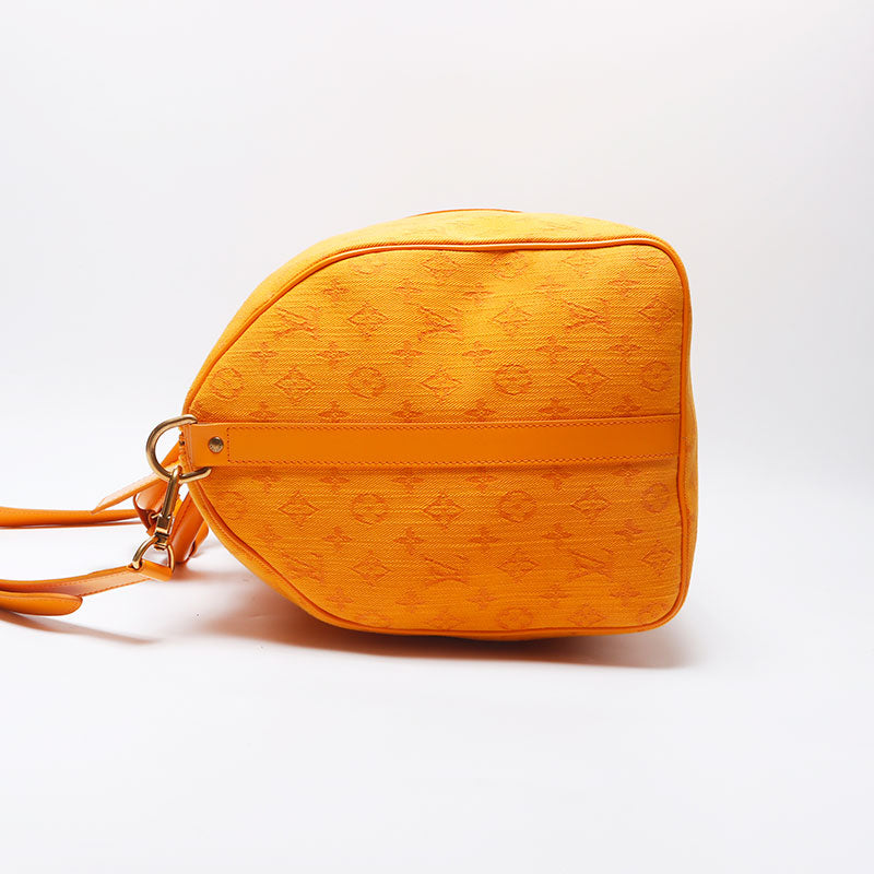 ルイ・ヴィトン LOUIS VUITTON キーポルバンドシエール50 デニム モノグラム デニム カデナ付き ボストンバッグ オレンジ W –  NUIR VINTAGE