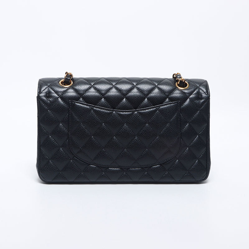 CHANEL ブラック マトラッセ シャネル CHANEL ダブルフラップ ダブルチェーン 中マトラッセ 25cm