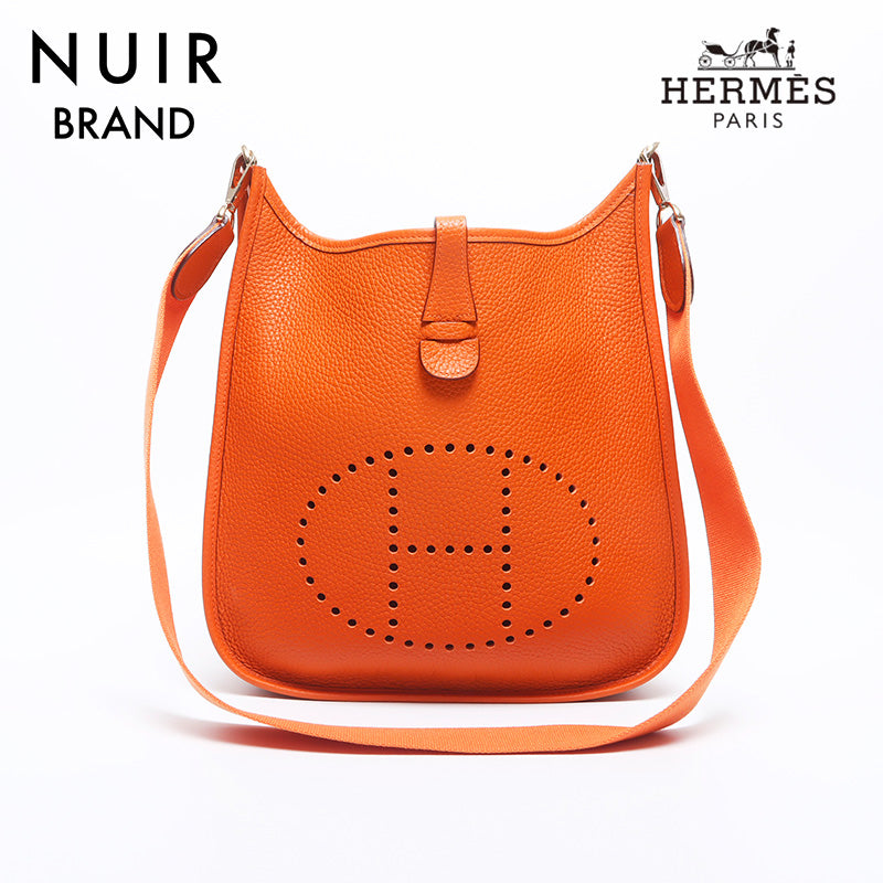 HERMES オレンジプリントショルダーバッグ