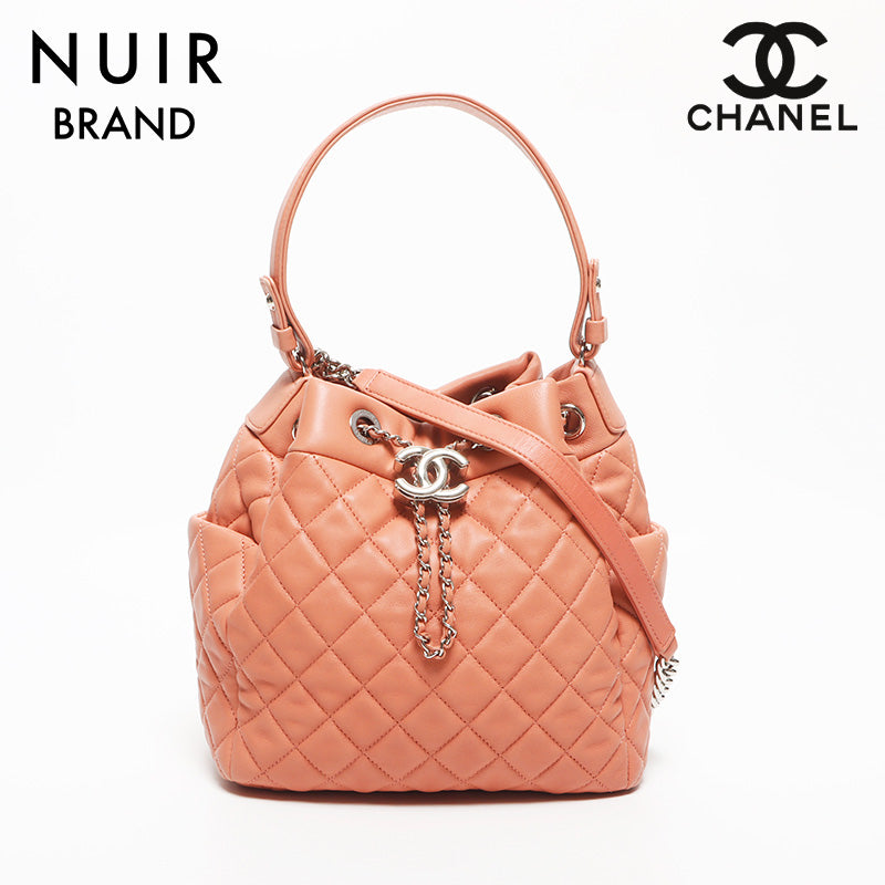 シャネル CHANEL 25番台 ココマーク 巾着 ラムスキン ハンドバッグ