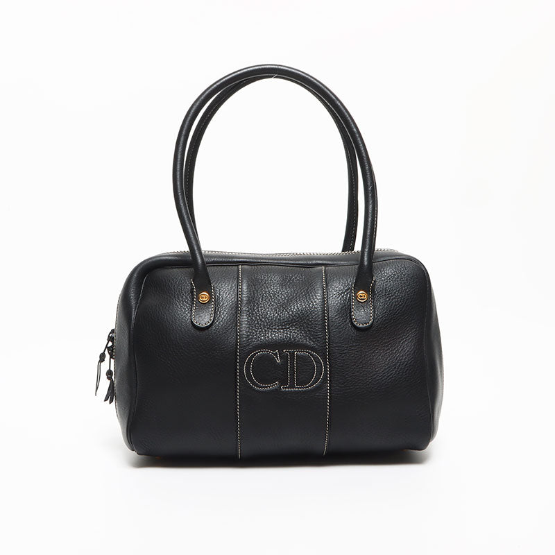 クリスチャンディオール Christian Dior CDロゴ レザー ミニボストン ヴィンテージ ハンドバッグ ブラック WS10576 –  NUIR VINTAGE