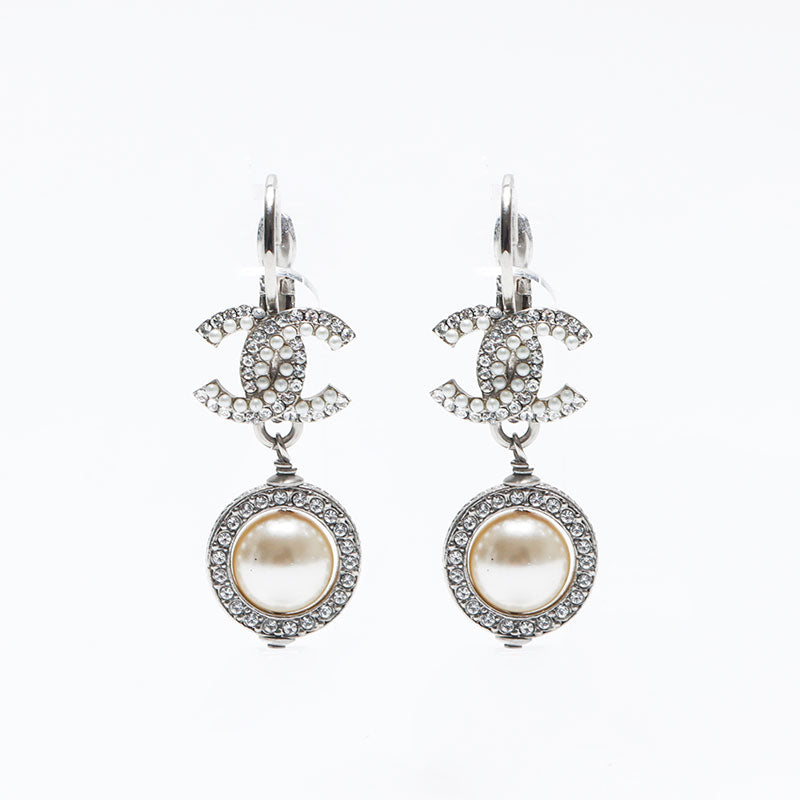 シャネル CHANEL 18P ココマーク パール ラインストーン 2018 ピアス