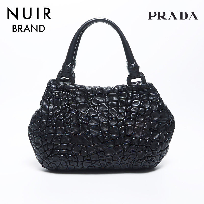 プラダ PRADA レザー ハンドバッグ ブラック WS10704 – NUIR VINTAGE