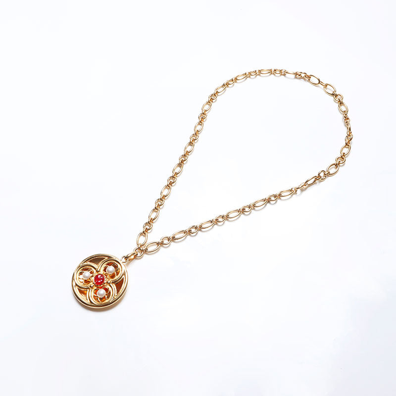 Chanel Colored Stone Round Necklace Gold WS10729 – NUIR VINTAGE