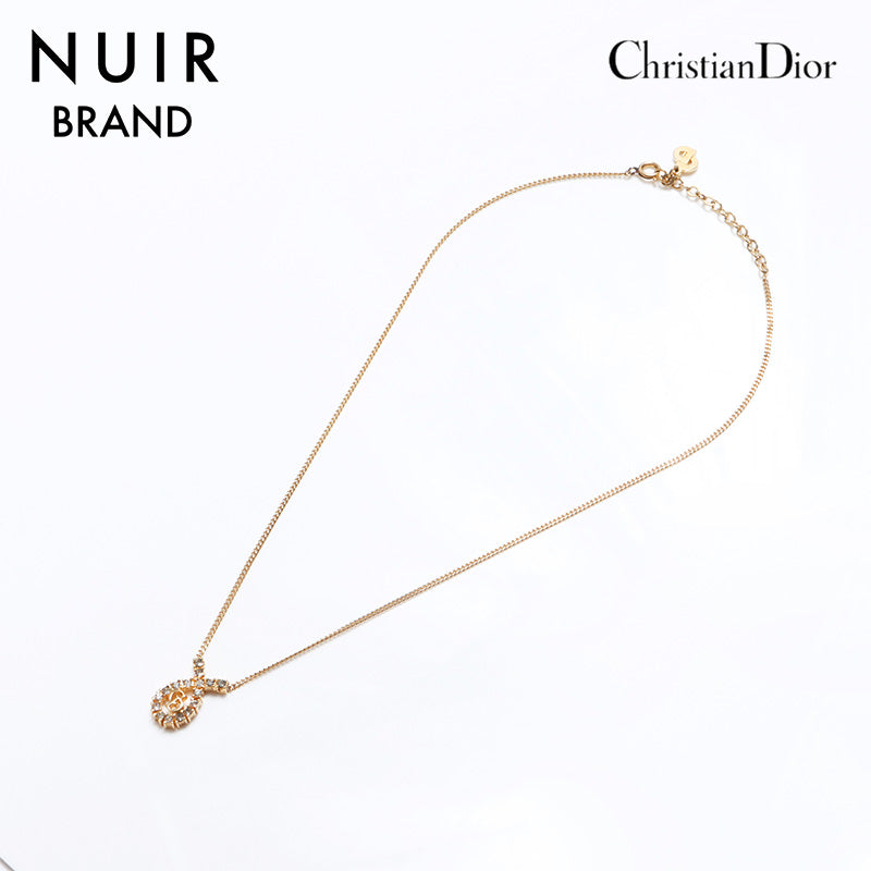 クリスチャンディオール Christian Dior CDロゴ ラインストーン ネックレス ゴールド WS10744 – NUIR VINTAGE