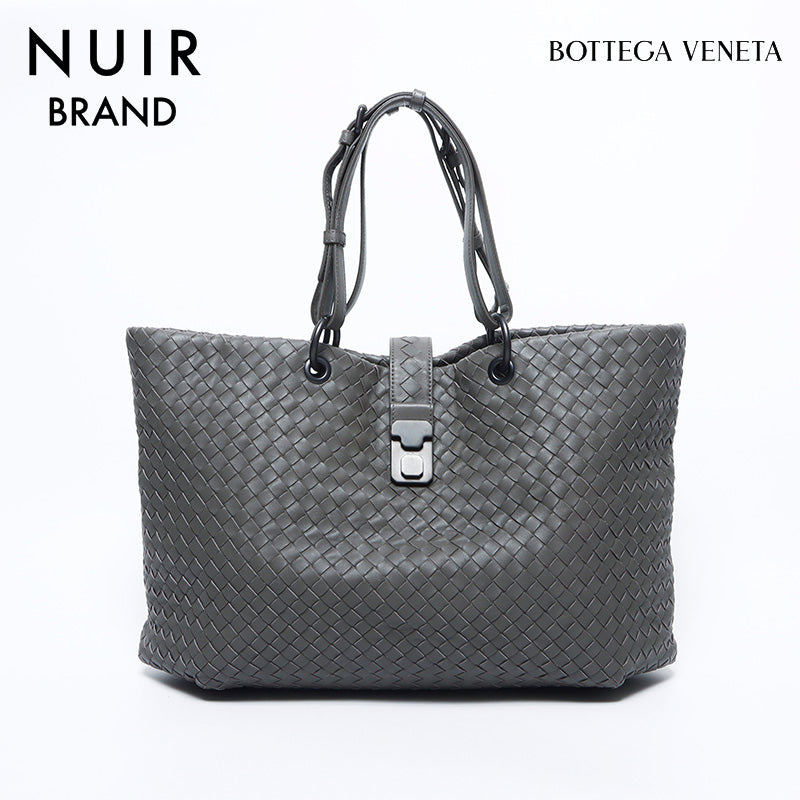 【ホノルル】ボッテガヴェネタ トートバッグ イントレチャート グレー ホノルル様専用】ボッテガヴェネタ トートバッグ イントレ