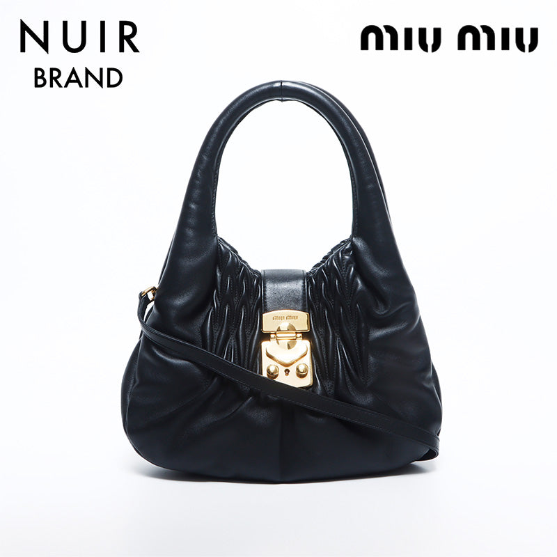 ミュウ ミュウ Miu Miu マテラッセ レザー 2way ナッパ ハンドバッグ