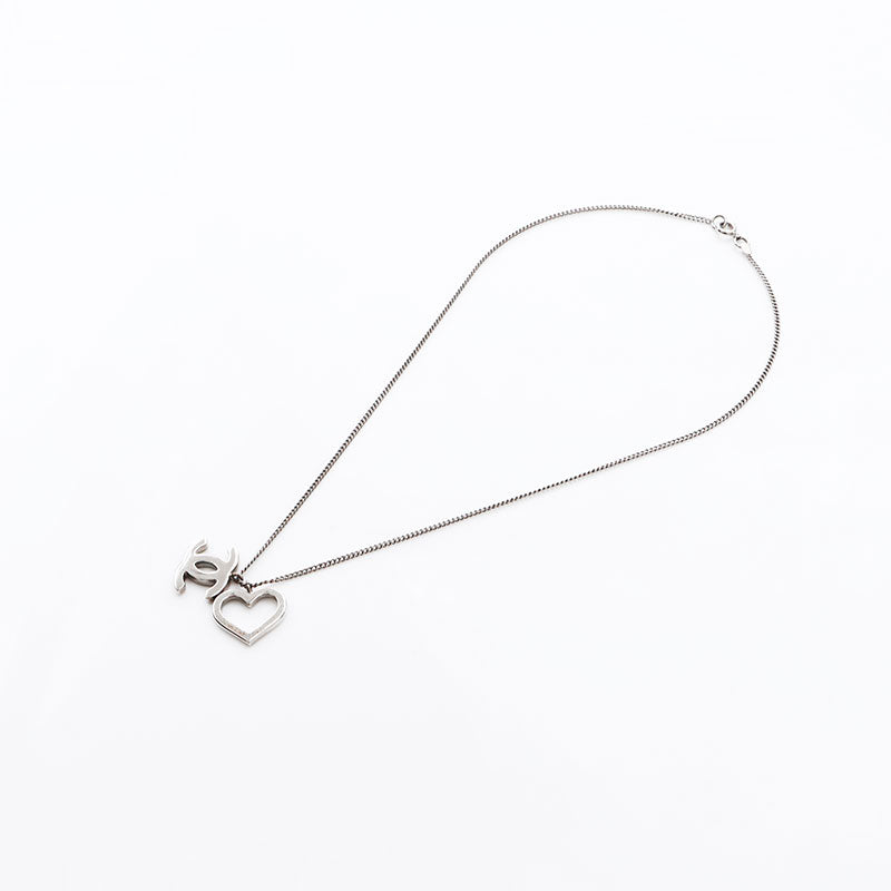 シャネル CHANEL 04P ココマーク ハート ネックレス シルバー WS11002