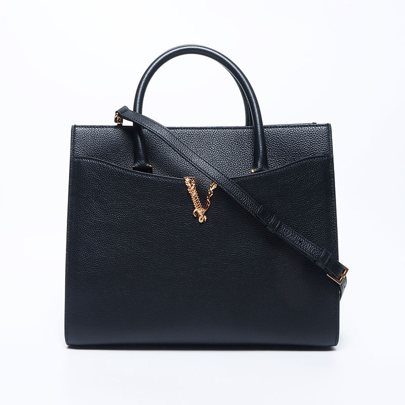 ヴェルサーチ VERSACE ヴィルトゥス 2way レザー ロゴ