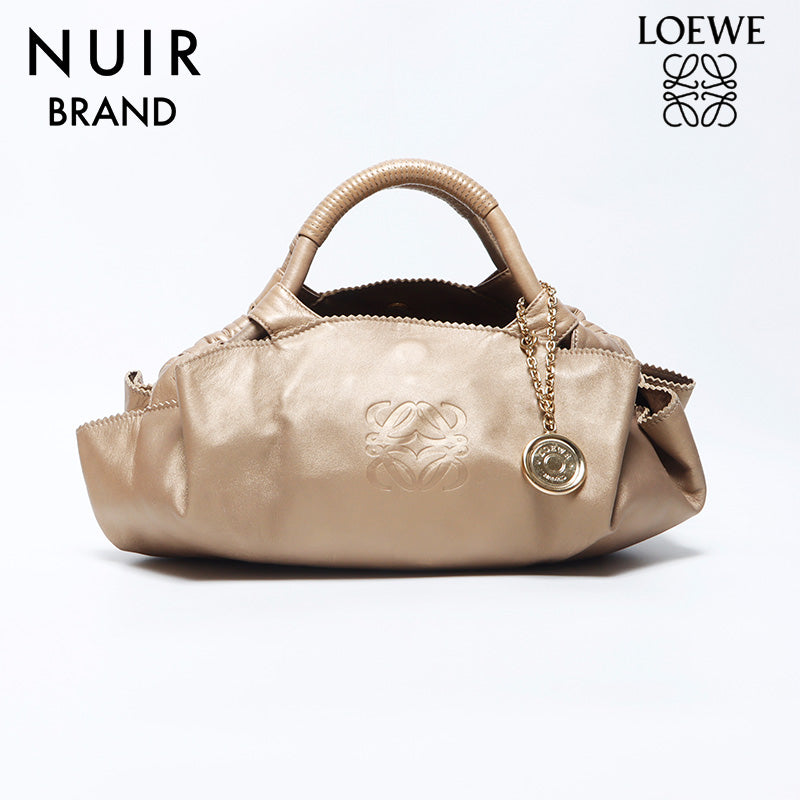 ロエベ LOEWE ナッパ アイレ スモール シャンパンゴールド ハンドバッグ ゴールド WS11130 – NUIR VINTAGE