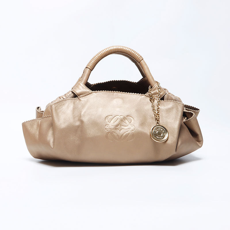 LOEWE Nappa Aire Small Champagne Gold Handbag Gold WS11130