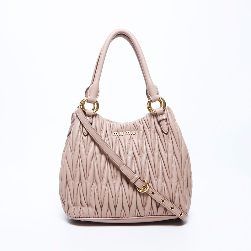 miu miu マテラッセ ミュウ ミュウ Miu Miu マテラッセ バケット 2way レザー ハンドバッグ