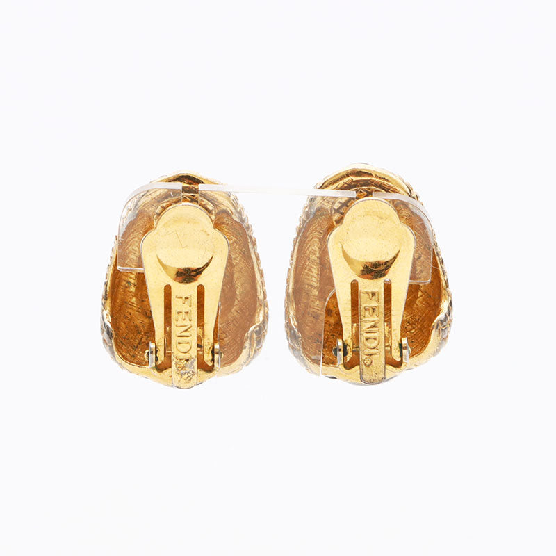 FENDI FF logo vintage gold earrings WS11183 – NUIR VINTAGE