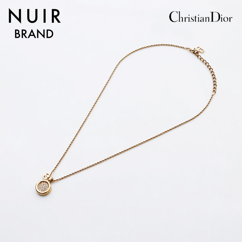 クリスチャンディオール Christian Dior ラウンド ロゴ ラインストーン