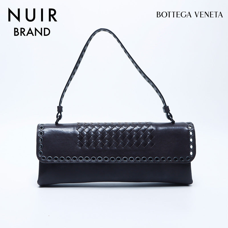 ボッテガヴェネタ BOTTEGAVENETA イントレチャート パンチング ショルダーバッグ ブラック WS11214 – NUIR VINTAGE