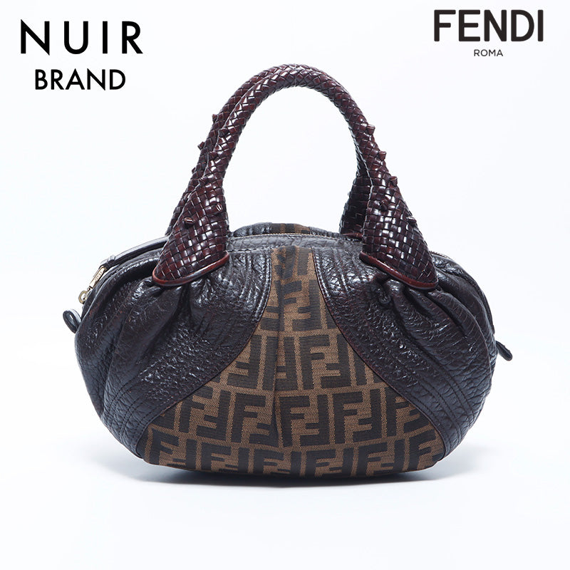 FENDI Spy Zucca Leather Canvas Handbag Brown WS11218 – NUIR VINTAGE