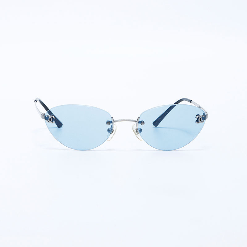 シャネル CHANEL リムレス ココマーク サングラス ブルー WS11231