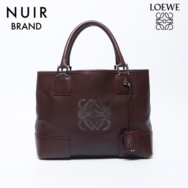 ロエベ LOEWE レザー アナグラム フスタ ハンドバッグ ブラウン ロエベ LOEWE レザー アナグラム フスタ ハンドバッグ ブラウン