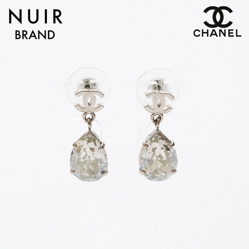 シャネル CHANEL ココマーク ラインストーン ピアス シルバー WS11412