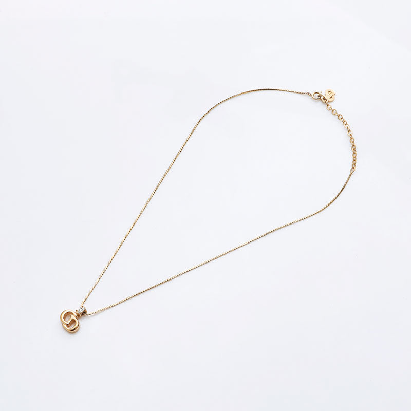 アクセサリー Christian Dior Logo Rhinestone Necklace Christian Dior Logo Rhinestone Necklace Gold WS12074 – NUIR