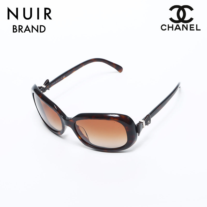 【美品】CHANEL サングラス リボン シャネル CHANEL ココマーク リボン サングラス ブラウン WS11543