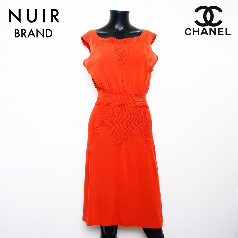 CHANEL ノースリーブ ワンピース シャネル CHANEL Size:40 ニット コットン ノースリーブ ワンピース