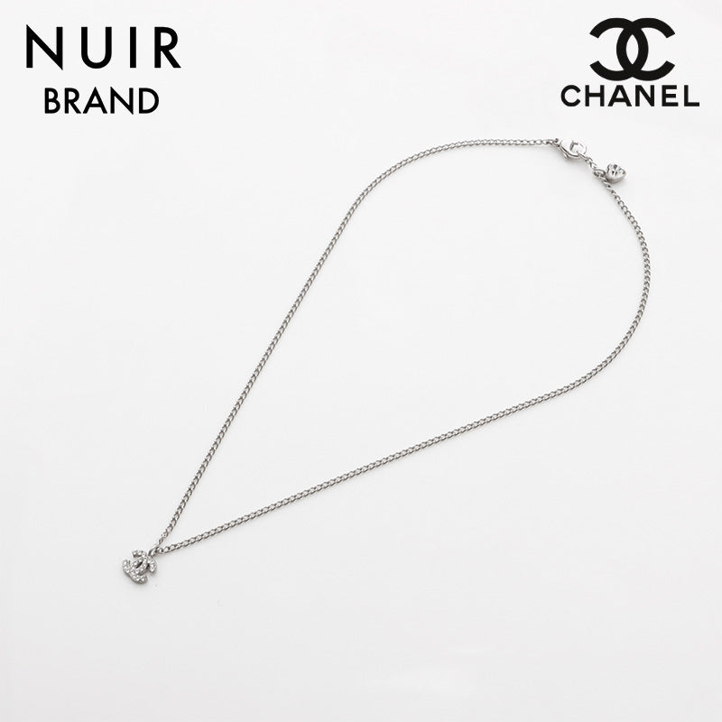 Chanel CHANEL 06P 2006 Coco Mark Heart Rhinestone Necklace