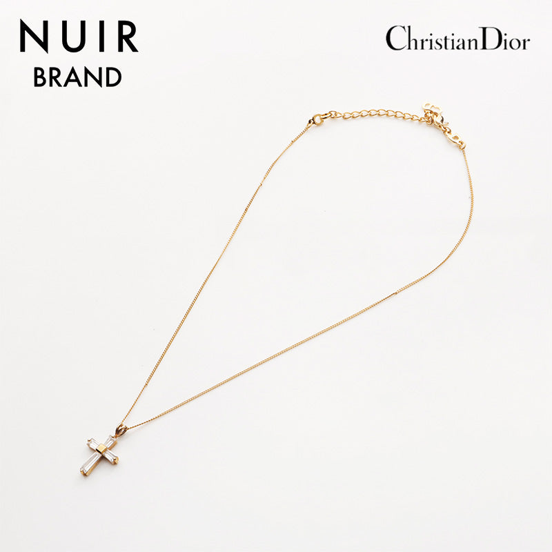 クリスチャンディオール Christian Dior クロス ネックレス ゴールド