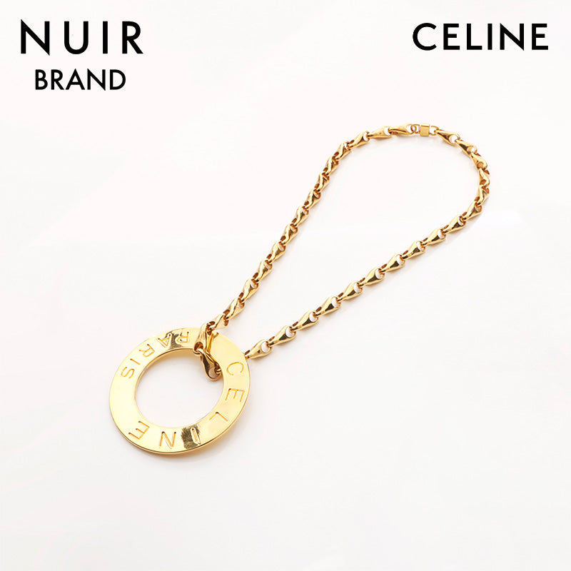 CELINE ゴールド アクセサリー チェーン付き CELINE 美品 セリーヌ ロング チェーンネックレス ゴールド