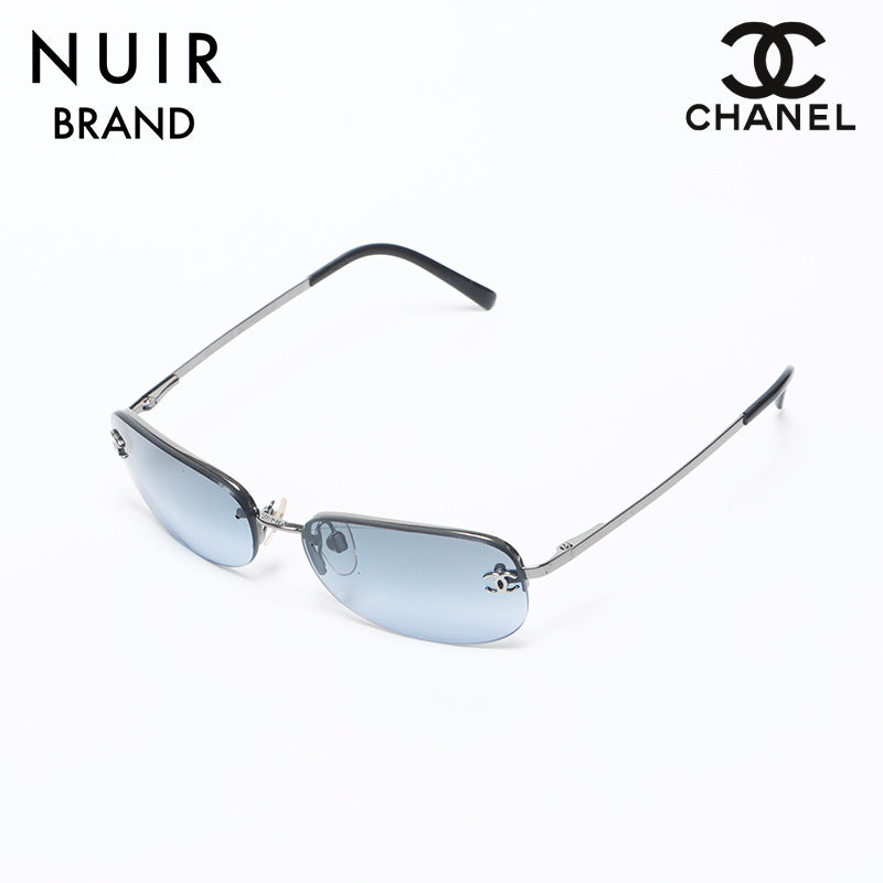 Chanel CHANEL 2000s Rimless Coco Mark Colored Lens Sunglasses Blue