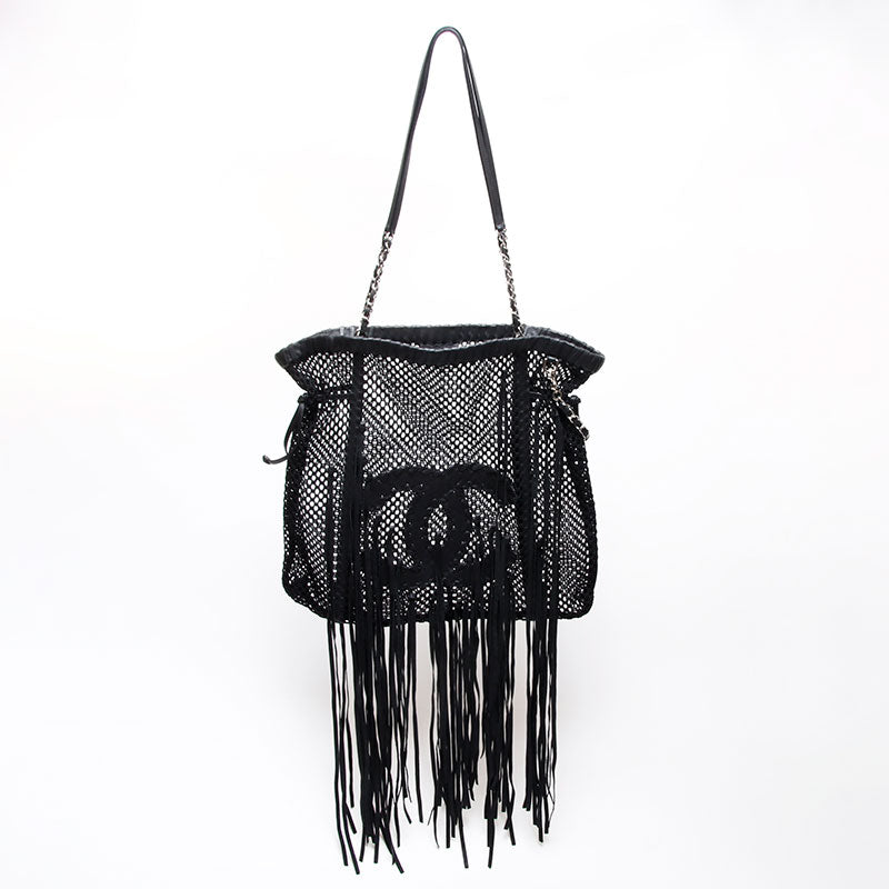 シャネル CHANEL 13番台 メッシュ フリンジ チェーン トート