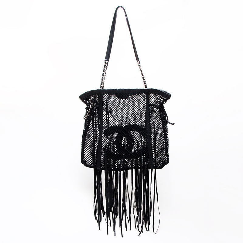シャネル CHANEL 13番台 メッシュ フリンジ チェーン トート