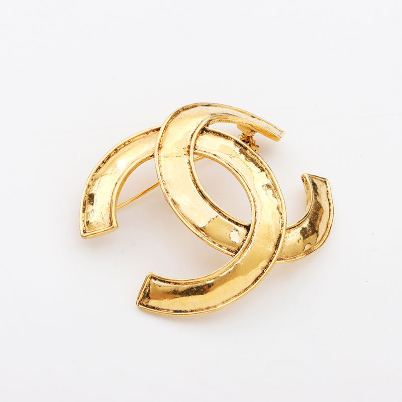 Very Good Condition CHANEL 94P 1994s Coco Mark Brooch Gold WS11753