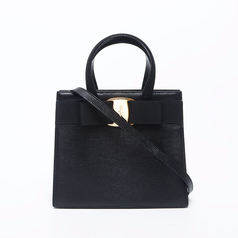 サルヴァトーレフェラガモ ヴァラ ショルダーバッグ クラッチバッグ 黒 FERRAGAMO フェラガモ ショルダーバッグ/クラッチバッグ レディース