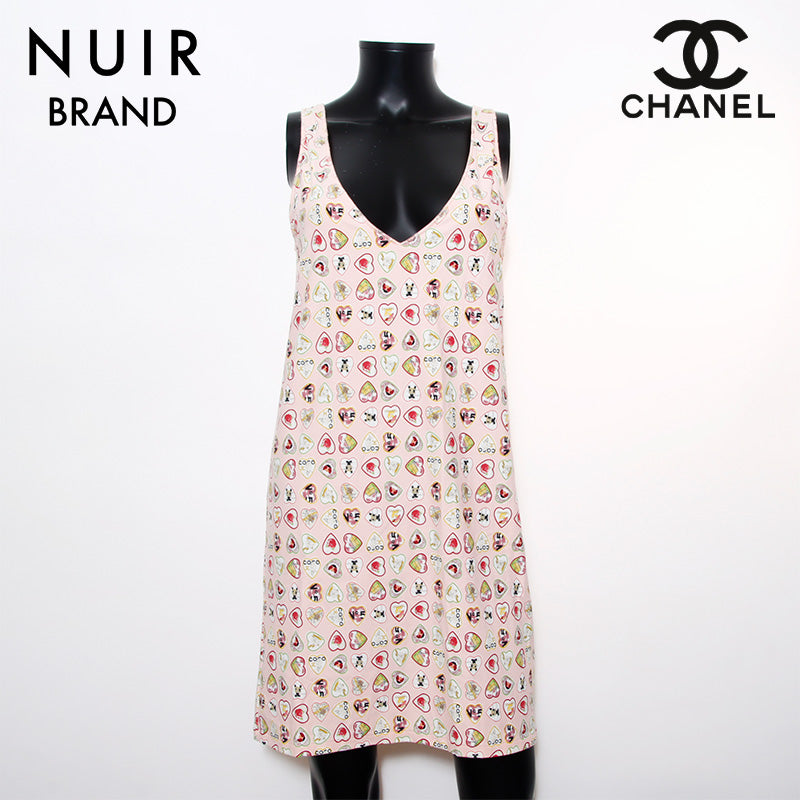 シャネル CHANEL Size:40 バレンタイン 総柄 ハート ノースリーブ 06P