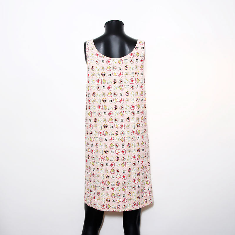 CHANEL ピンク ノースリーブワンピース 36 シャネル CHANEL Size:40 バレンタイン 総柄 ハート ノースリーブ 06P
